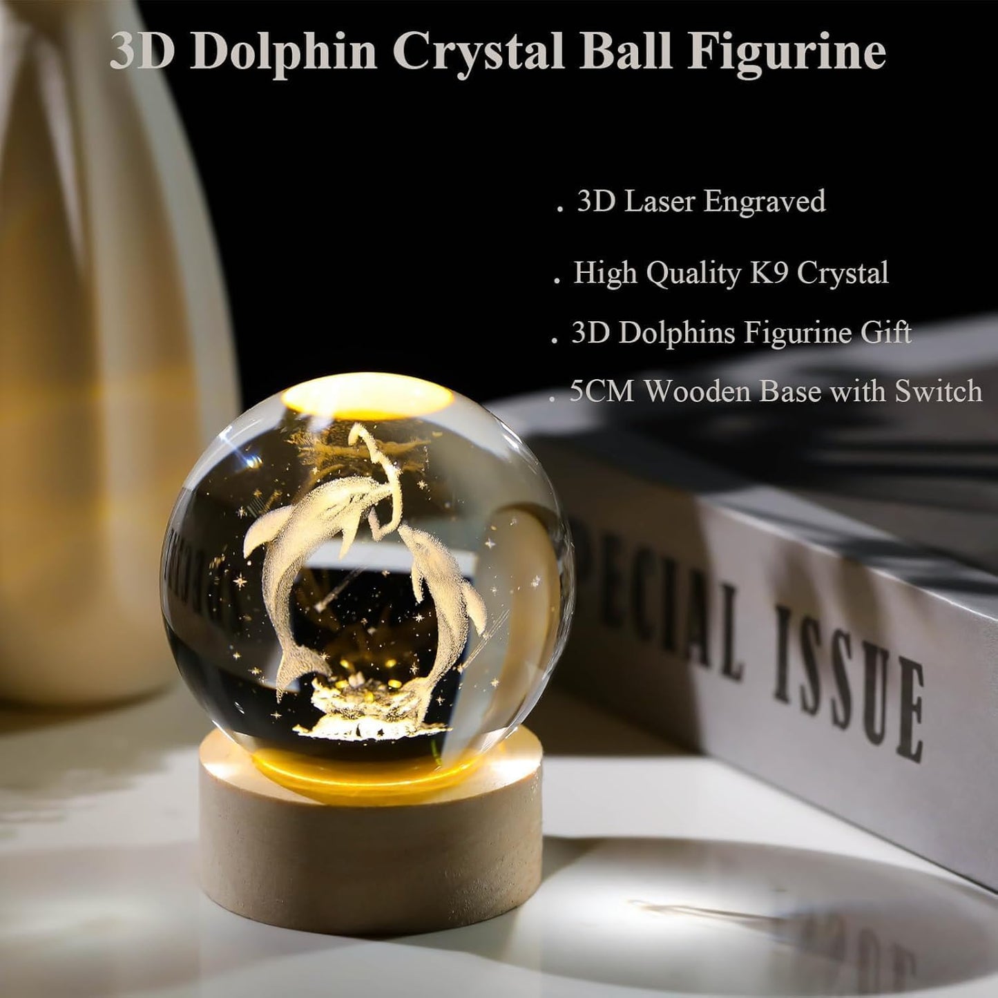 3D Galaxy Crystal Ball Night Light