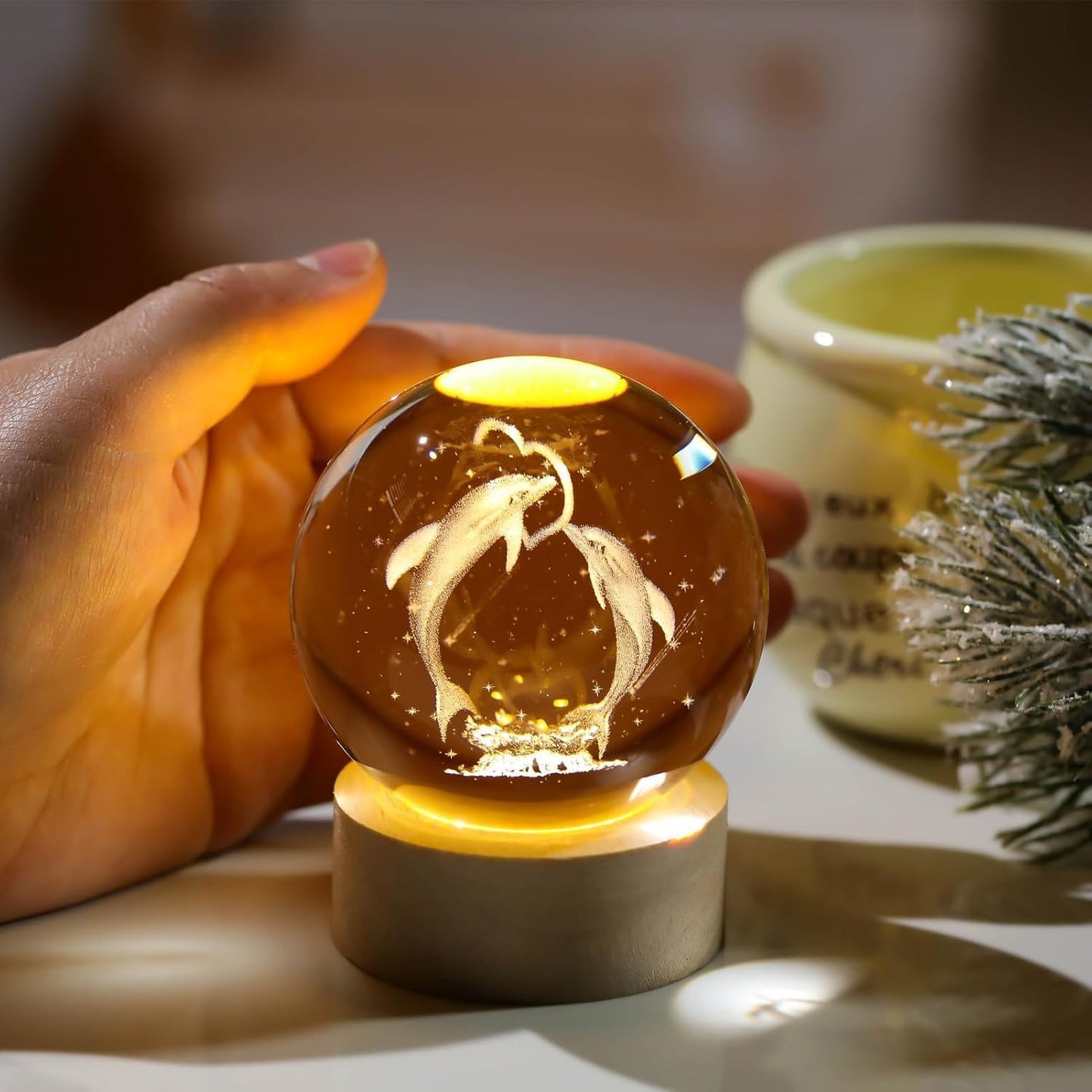 3D Galaxy Crystal Ball Night Light