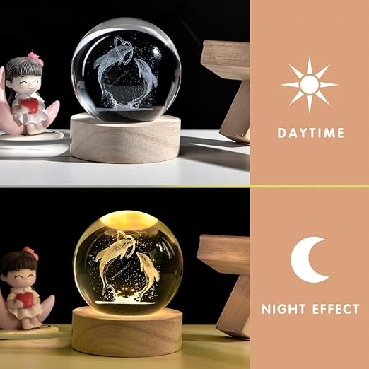 3D Galaxy Crystal Ball Night Light