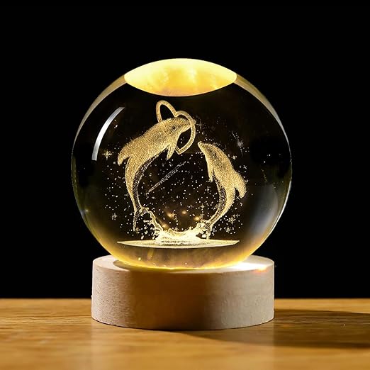 3D Galaxy Crystal Ball Night Light